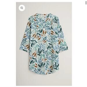 Seasalt Cornwall Op Art Tunic Top Riverbed Floral Chalk Sz 12 NWT Organic Cotton